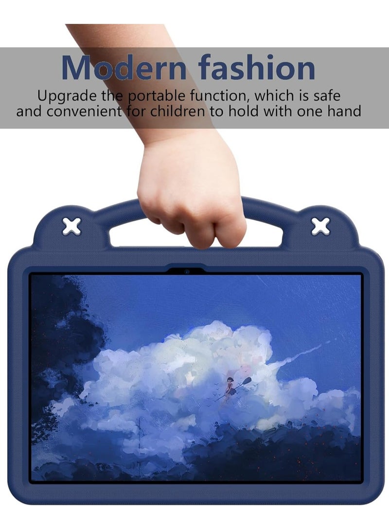 جراب للأطفال لجهاز Redmi Pad Pro (12.1 بوصة)، جراب مقاوم للصدمات من إسفنج EVA شديد التحمل مع حامل (أزرق داكن) - Image 4